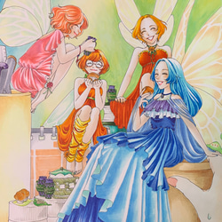「妖精たちのお茶会」原画販売 1枚目の画像