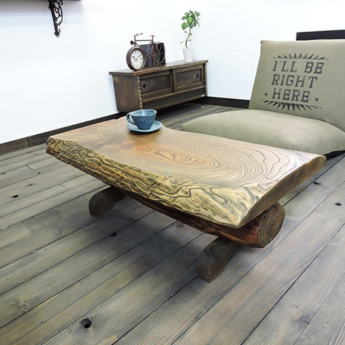 欅 古材 ケヤキ アイアン脚 テーブル サイドテーブル リノベーション