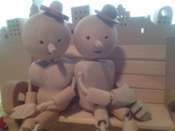 きりかぶおじさんが作った木の人形3点セット　受注生産 3枚目の画像