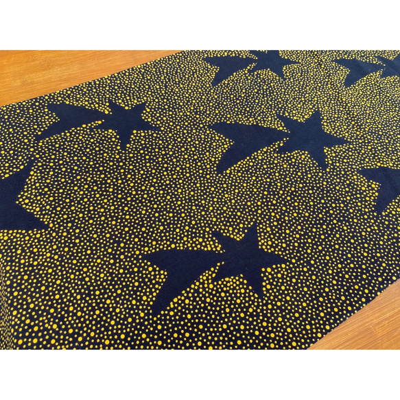 注染手ぬぐい 【Starry Night】 喜多屋商店 てぬぐい 星空 流れ星 天の川 あられ日本製 1枚目の画像