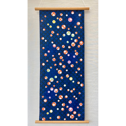 注染手ぬぐい 【七宝×水玉】縁起 伝統柄 古典柄 喜多屋商店 てぬぐい