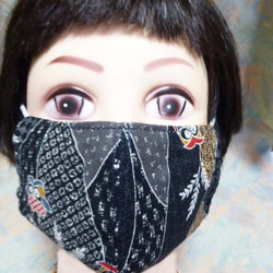 和風柄 布製 立体マスク 3枚セット　 3枚目の画像
