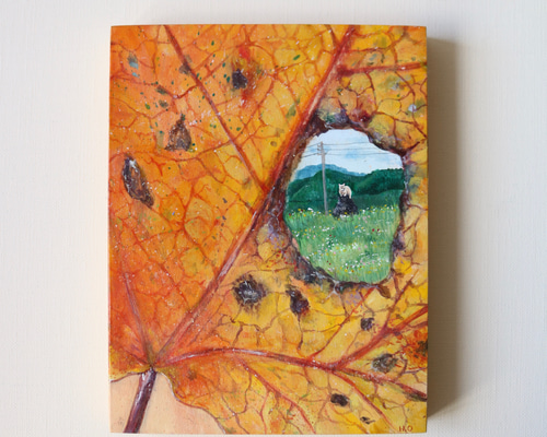 「もみじ」｜絵画 原画 抽象画 植物画 イラスト ドローイング 秋 紅葉 0_9bec5cb111903be1902bc39b12c8