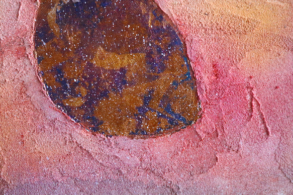 原画『秋の月』絵画　手描き　一点物　壁掛け　イラスト　絵　インテリア　装飾　紅葉　秋　月　幻想　箔　神秘　月の絵　アート 4枚目の画像