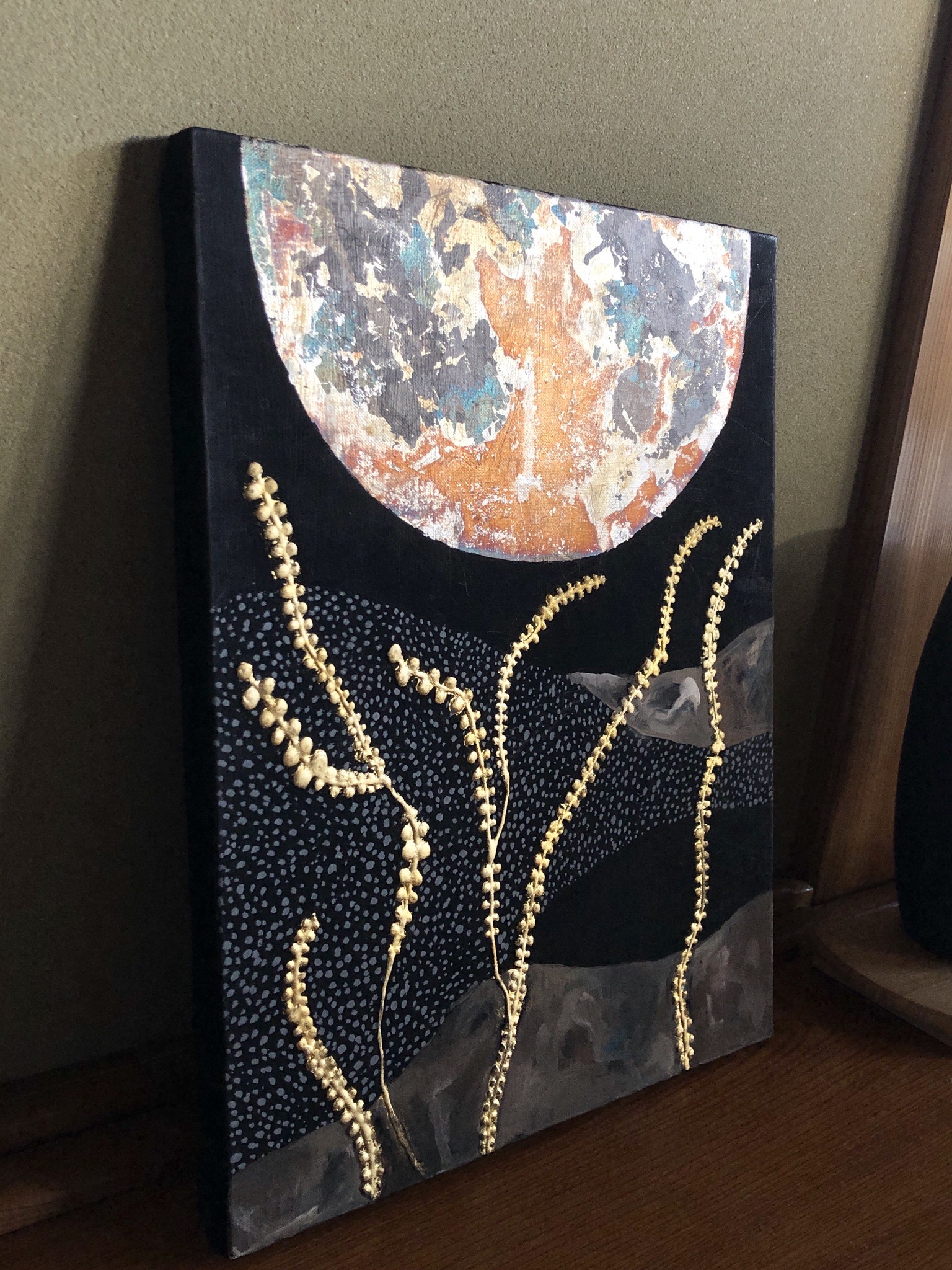 原画『the moon Illusion』絵画 手描き 一点物 月の絵 絵