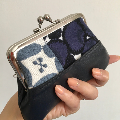 ミナペルホネン*sumile×dearがま口革財布 その他ミニ財布