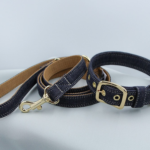 デニムリード 130㎝ カフェリード 中型犬用 越後デニム QURIOUSER