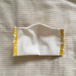 【新作】夏マスク・リネンコットンマスク ⚘  北欧(黄色) ゴム付き調整可 3枚目の画像