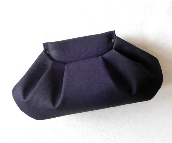 【受注制作】Navy Denim Clutch Bag 2枚目の画像