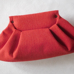 Herringbone Wool Clutch Bag 1枚目の画像