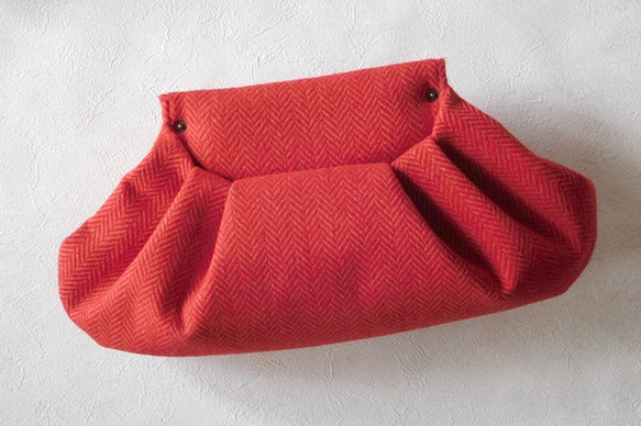 Herringbone Wool Clutch Bag 1枚目の画像