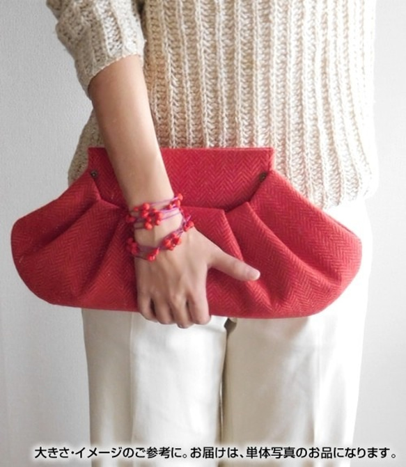 Herringbone Wool Clutch Bag 5枚目の画像