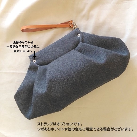【受注制作】Gray Denim Clutch Bag ｜ 岡山デニム 7枚目の画像