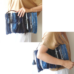 2way♪Patchwork Denim Clutch Bag no.09 ホワイト 6枚目の画像