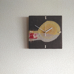 布と糸の壁掛け時計　ラクガキ sale 1枚目の画像
