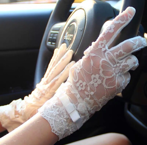#レディースグローブ #手袋#接触感染予防 #紫外線対策 薄型 #白 1枚目の画像