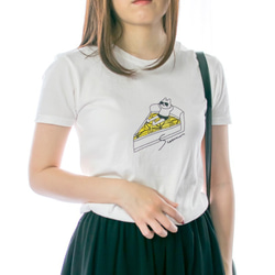 ネコぱん夏のレモンタルトTシャツ　ホワイト　レディース　Lサイズ 1枚目の画像