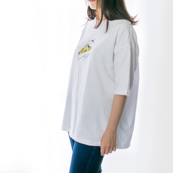 ネコぱん夏のレモンタルト　ビッグTシャツ　ホワイト　ユニセックス（メンズ/レディース）　Mサイズ 2枚目の画像