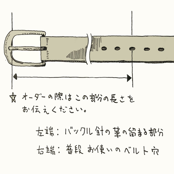 【受注生産】ハンドステッチ　リバーシブルベルト 5枚目の画像