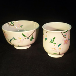 色絵桃花柄　ご飯茶碗　フリーボウル 5枚目の画像