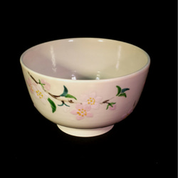 色絵桃花柄　ご飯茶碗　フリーボウル 2枚目の画像