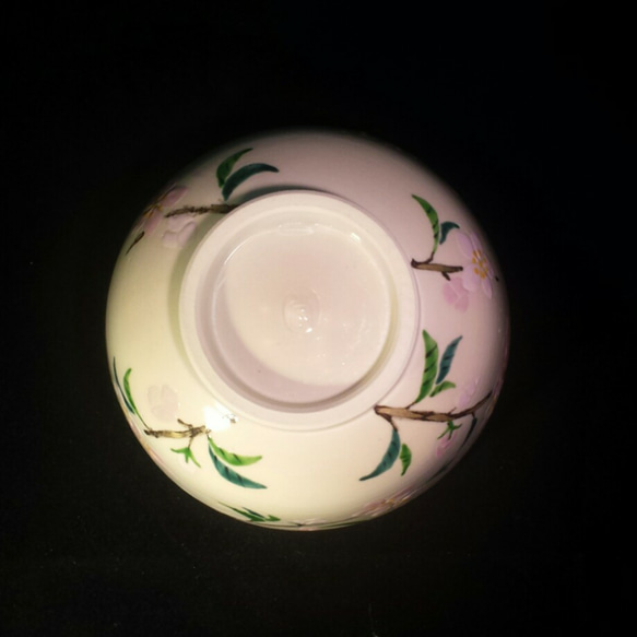 色絵桃花柄　ご飯茶碗　フリーボウル 3枚目の画像