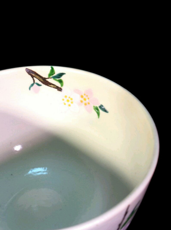 色絵桃花柄　ご飯茶碗　フリーボウル 4枚目の画像