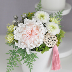 【仏花】 優しい色合いの輪菊、小菊が美しいプリザーブドフラワー仏花、お供え花 2枚目の画像