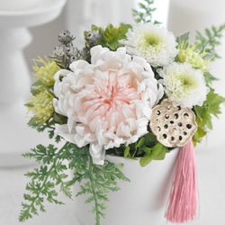 【仏花】 優しい色合いの輪菊、小菊が美しいプリザーブドフラワー仏花、お供え花 6枚目の画像