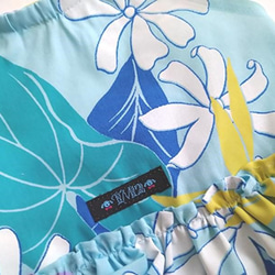 夏！犬の洋服【送料無料】アロハ生地使用のムームー　小型犬中型犬用 ブルー 4枚目の画像