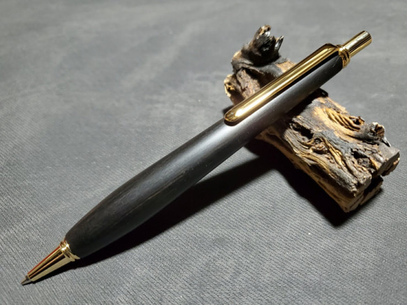 銘木 本黒檀 真黒 ウッドシャープペンシル【送料・ギフトボックス無料