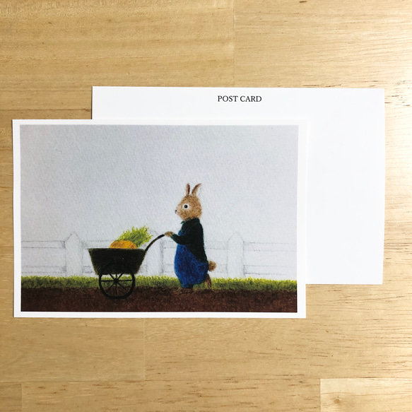 ギフトにも♪ 額付きポストカード  (うさぎとニンジン) 4枚目の画像