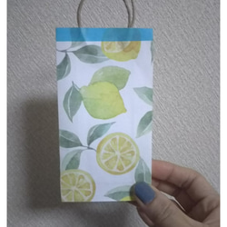 レモン柄の紙袋（送料無料） 2枚目の画像