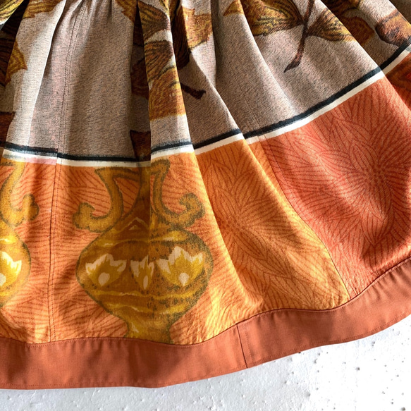 L-XL size　葉っぱと壺の落ち着いた布団皮スカート 9枚目の画像