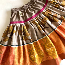 L-XL size　葉っぱと壺の落ち着いた布団皮スカート 10枚目の画像