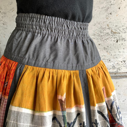 S-M size　壺とゴシック柄の布団皮スカート 5枚目の画像
