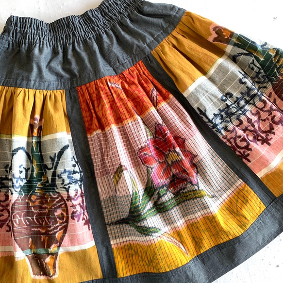 S-M size　壺とゴシック柄の布団皮スカート 9枚目の画像
