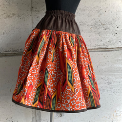 S-M size　昭和レトロポップな布団皮のスカート 1枚目の画像