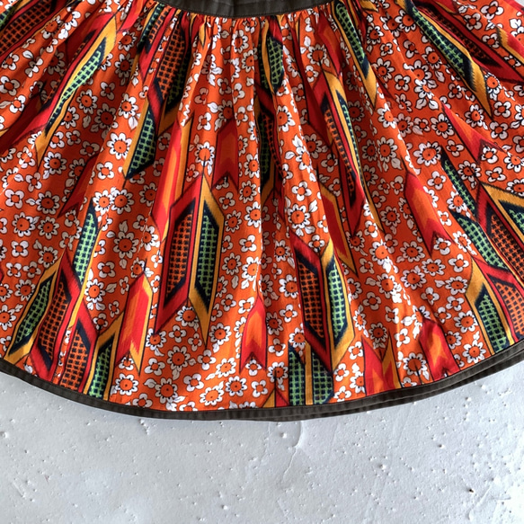 S-M size　昭和レトロポップな布団皮のスカート 3枚目の画像