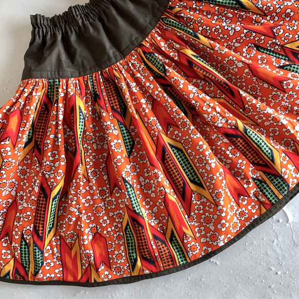 S-M size　昭和レトロポップな布団皮のスカート 5枚目の画像
