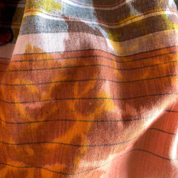 XS-S size　赤い花とサーモンピンクの蔓の布団皮スカート 6枚目の画像