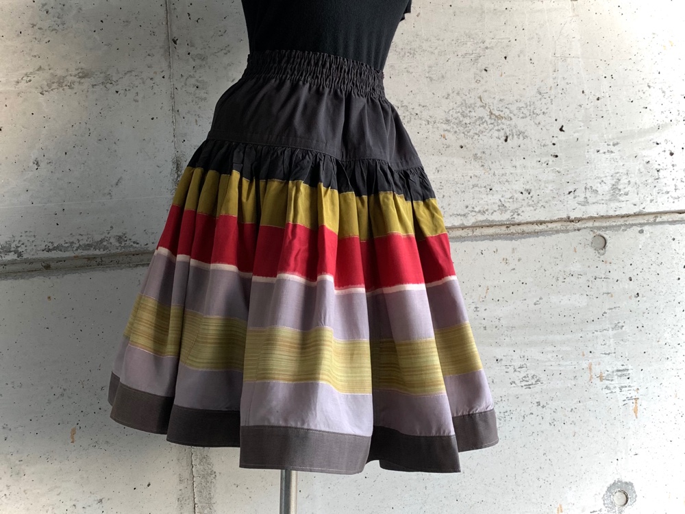 S-M size　モダンな配色の布団皮スカート