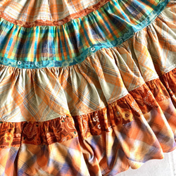 ふわりと広がるインド綿のティアードスカート 5枚目の画像