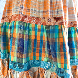 ふわりと広がるインド綿のティアードスカート 8枚目の画像