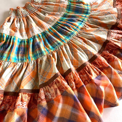 ふわりと広がるインド綿のティアードスカート 9枚目の画像