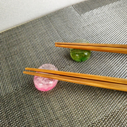 箸おき　そら豆型　【ペリドット/水晶】 7枚目の画像