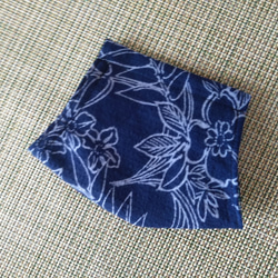 再再販‼藍染めしじら織り•春の風景柄•UVカット冷感（手作り立体型）マスク 3枚目の画像