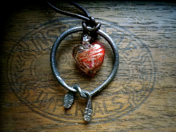 Hand Forged Necklace with Heart 1枚目の画像