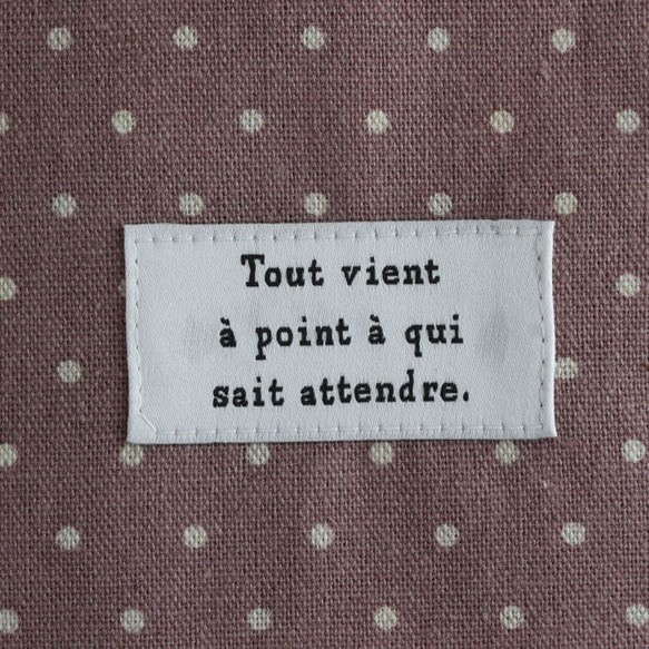 巾着ポーチ　うす紫地にドット 6枚目の画像