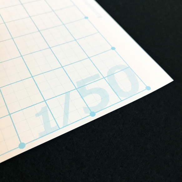 送料無料】尺貫方眼紙 1/50スケール A3サイズ 10枚セット メモ帳 